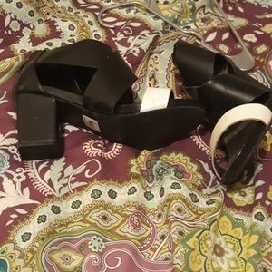 Black and white clog